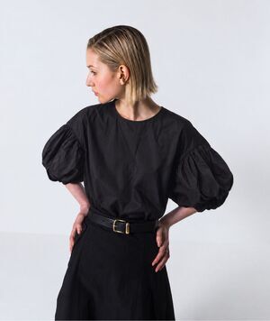 Emin & Paul Black Volume Sleeve Blouse, Size S/M $295 G22